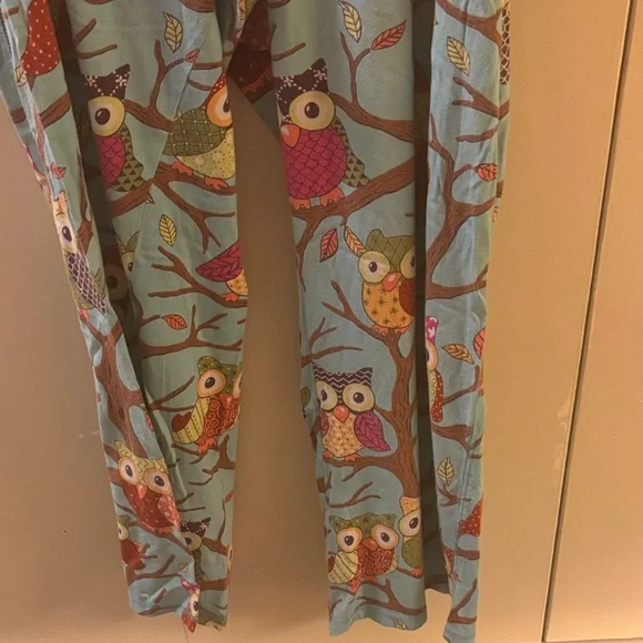 Nick & Nora Owl Pajama Set - Light Blue and Green - XXL - Picture 8 of 11